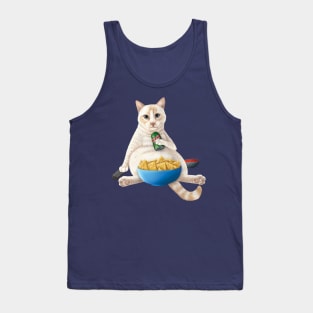 Flame point siamese - Couch Potato Cat with chips and a soda Tank Top